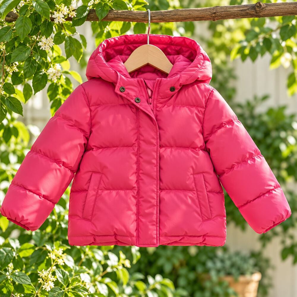 Baby Gap Toddler Girls Size 4 Pink Puffer Bubble Coat Hooded Winter Jacket